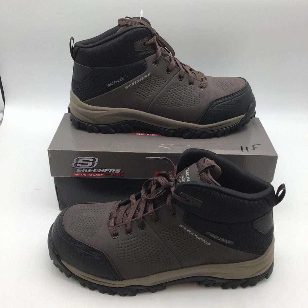 Skechers Work Relment Erett Mens Size 11 Wide Waterproof Composite Toe Boots NEW